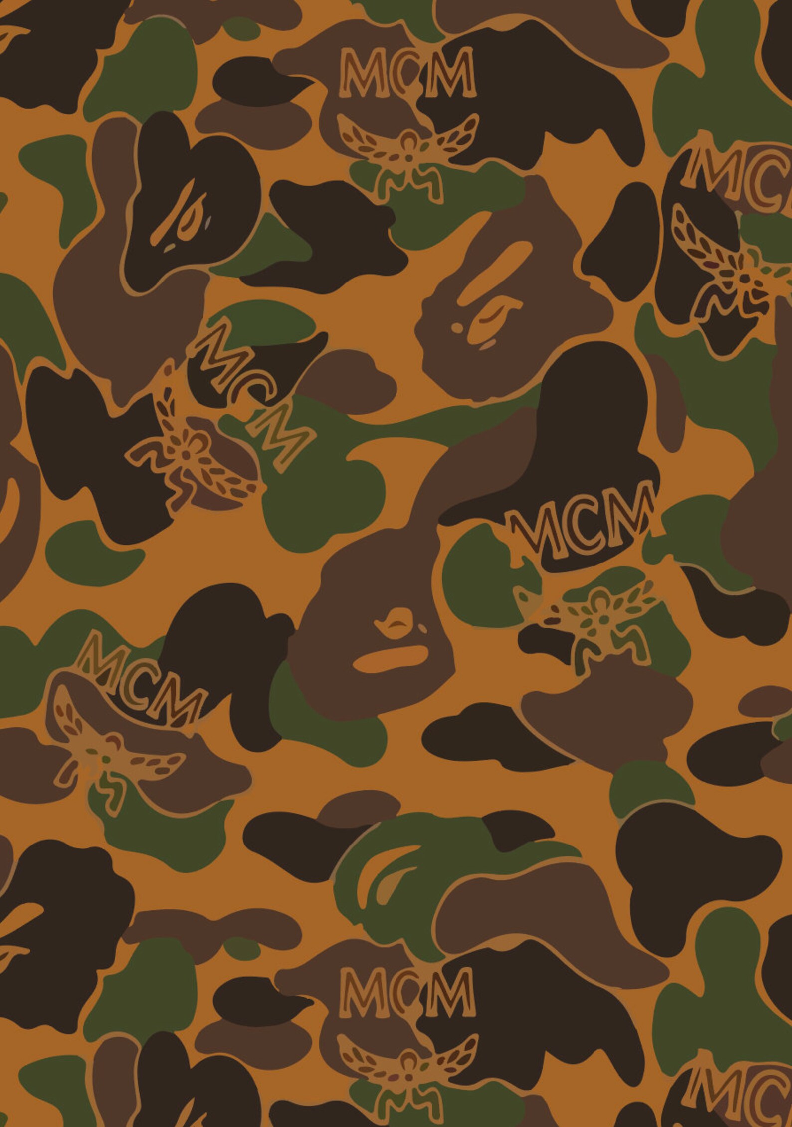 Bathing Ape x MCM collaboration Poster BAPE print MCM art | Etsy