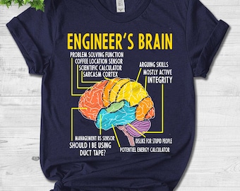 Engineer's Brain Funny Engineering Games Process T-shirt - Chemical Civil Electrical Mechanical Engineering Shirt