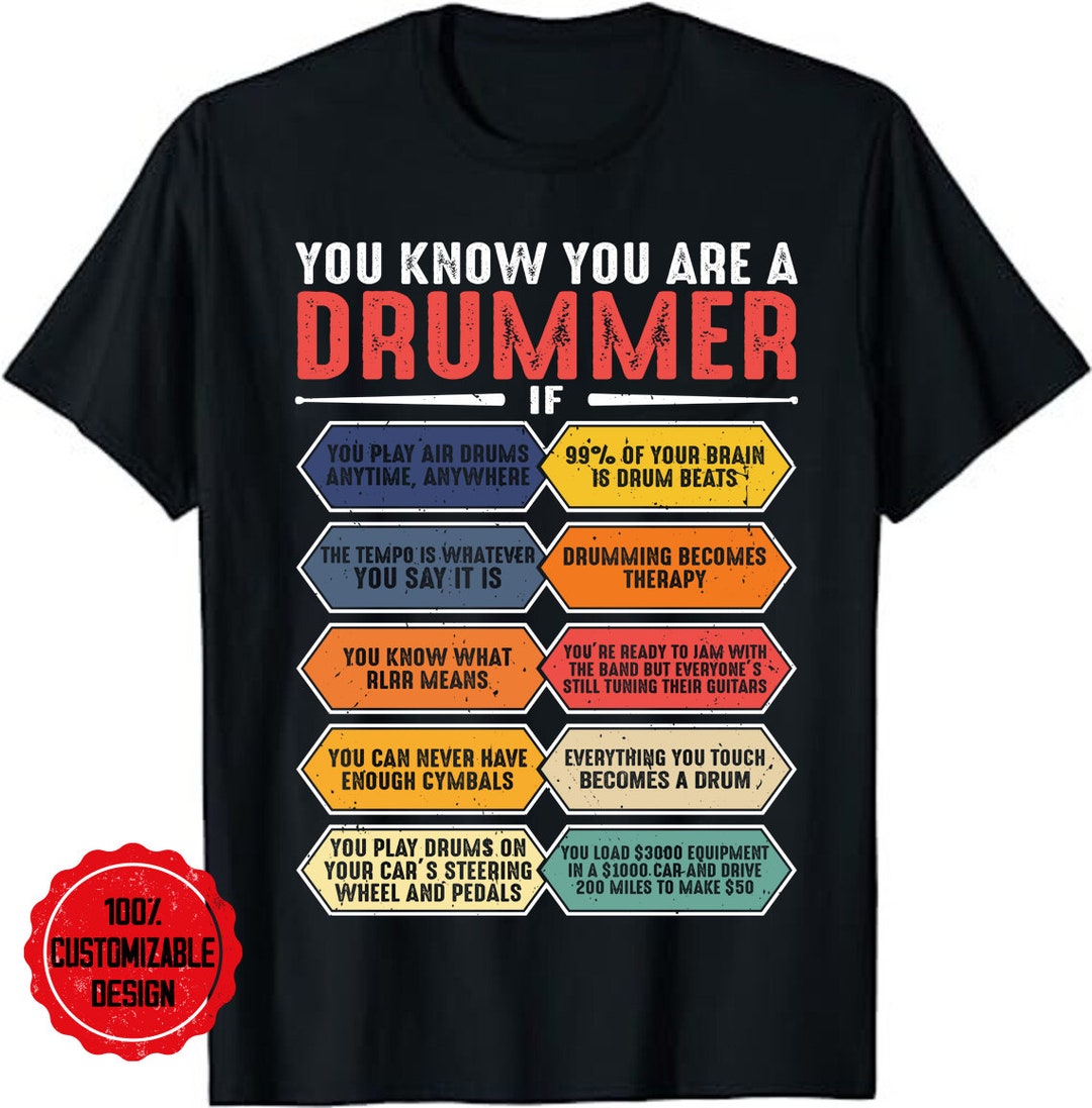 You Know You Are Drummer If You Play Air Drum Anytime T-shirt, Funny Drummer  Shirt, Drums Shirt, Drumming Shirt, Gift for Drummer - Etsy