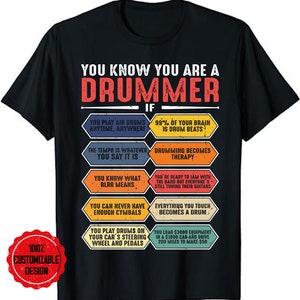 You Know You Are Drummer If You Play Air Drum Anytime T-Shirt, Funny Drummer Shirt, Drums Shirt, Drumming Shirt, Gift for Drummer