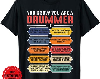 You Know You Are Drummer If You Play Air Drum Anytime T-Shirt, Funny Drummer Shirt, Drums Shirt, Drumming Shirt, Gift for Drummer