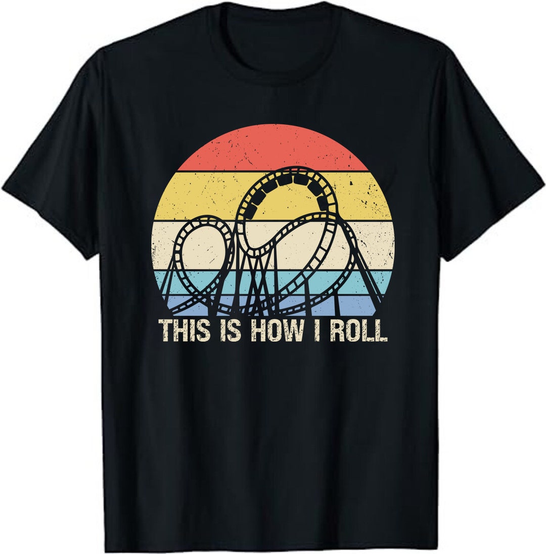Coaster Merch Cool Roller Coaster for Men Women Amusement Theme Park Retro T-shirt ...