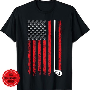 American Flag Golf Vintage USA Flag Golfer Patriotic T-Shirt, Gifts For Golfers, Golf Gift Shirt, Golf T-Shirt, Golf Clubs Shirt, Golf Shirt