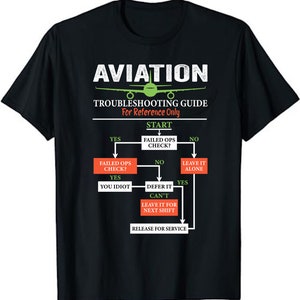 Airplane Pilot, Funny Pilot & Aviation Troubleshooting Guide  Unisex T-Shirt