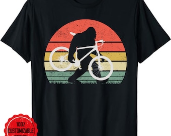 Bigfoot Mountain Bike Funny MTB Biking Cycling Sasquatch Men  Unisex T-Shirt, Bigfoot Cycling Shirt, Bigfoot Cyclist Tee, Sasquatch Bicycle