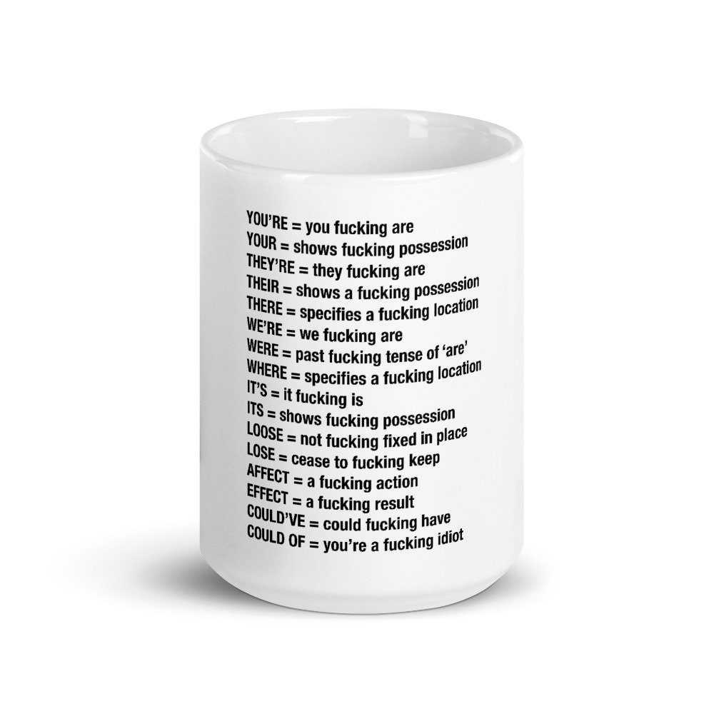 Angry Grammar Nerd Mug Grammar Angry Nerd Mug 11oz or 15oz Etsy