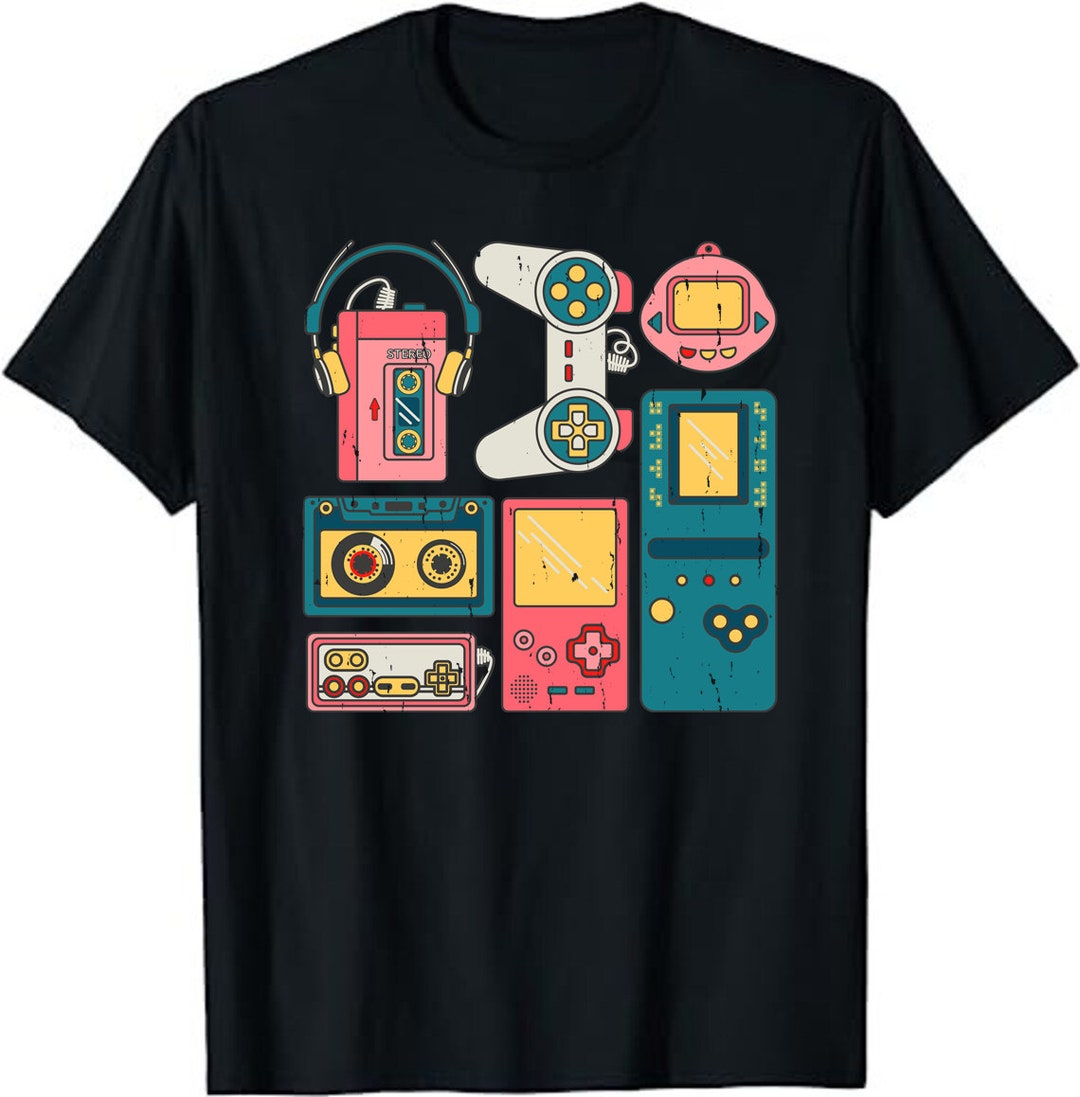 Video Game Console Controllers Retro 80's 90's Arcade Gamer Unisex T ...