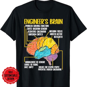 Engineer gift, engineer shirt, software engineer, electrical engineer, Engineer&#39;s Brain Funny Engineering Games Process T-Shirt