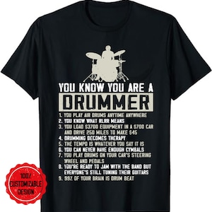 Drum Player Percussion Funny You Know You Are A Drummer Unisex T-Shirt, Funny Drummer Shirt, Drums Shirt, Drumming Shirt, Gift for Drummer
