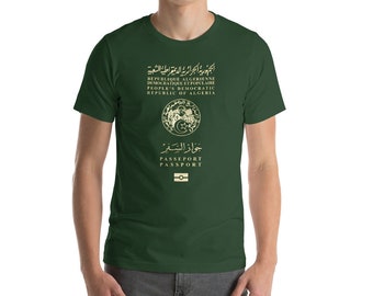Argelia Republic PassPort camiseta de portada, Algerie Lovers camisa, República de Argelia camisa patriótica, Argelia pasaporte divertido camisa