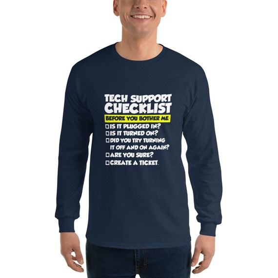 Funny Tech Support Helpdesk Checklist T Shirt Sysadmin Gift Etsy