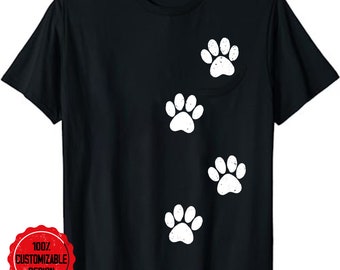 Dog Paw Print Shirt, Vintage Dog Paw T-Shirt, Dog Dad Mom Puppy Shirt, Love Dogs Paw Print Tee, Women Men T-Shirt