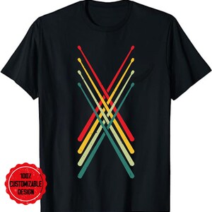 Vintage Drummer T-Shirt, Retro Drum Sticks T-Shirt, Percussionists Shirt, Drummer Shirt, Percussionist Musician Drummer Dad