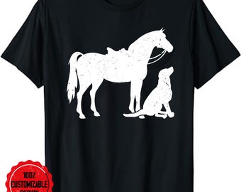 Horse and Dog Motif Lover Shirt, Women and Men Shirt, Horse Dog Lover T-Shirt, Dog Lover Shirt, Horse And Dog Owner Shirt, Horse Lover Gift