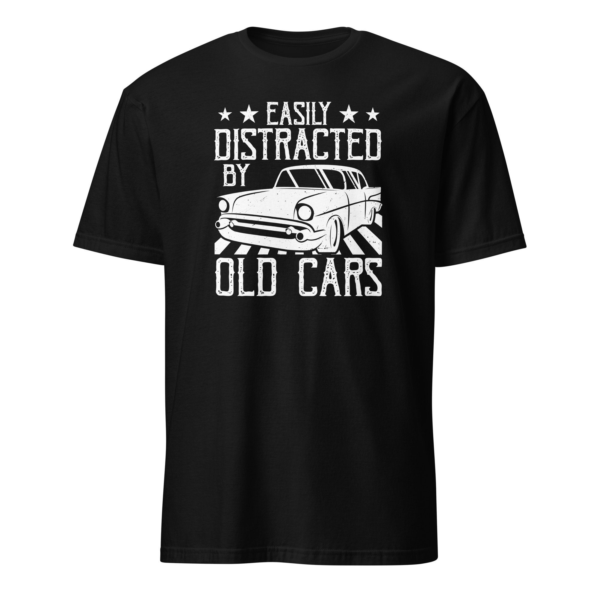 【Crazy Car Wash Crew】23SS★ OLD CAR T-SHIRTS Vintage Car Lovers Tee, Easily Distracted by Old Cars Funny
