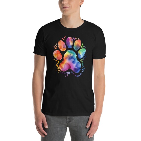 TeesParadise Cute Tie Dye Paw Print Pet Owner Paw Print Tie Dye T Shirt Animal Rescue Shirt Dog Paw Print Tie Dye Dog Love T Shirt Dog Lover Shirt