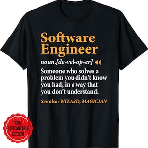 Software-Engineer Developer Definition Programming Unisex T-Shirt, Funny Tech Tee, Computer Science Gift, Coding Shirt, Programmer Geek