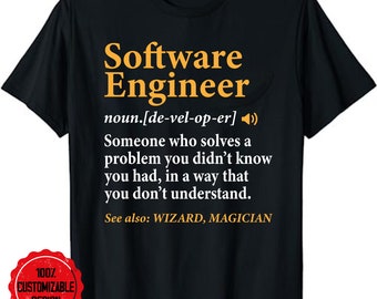 Software-Engineer Developer Definition Programming Unisex T-Shirt, Funny Tech Tee, Computer Science Gift, Coding Shirt, Programmer Geek