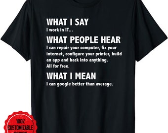 Funny Computer Programmer Saying What I Say I Work In It Unisex T-Shirt, Computer Programmer Tech Nerd Gift Shirt