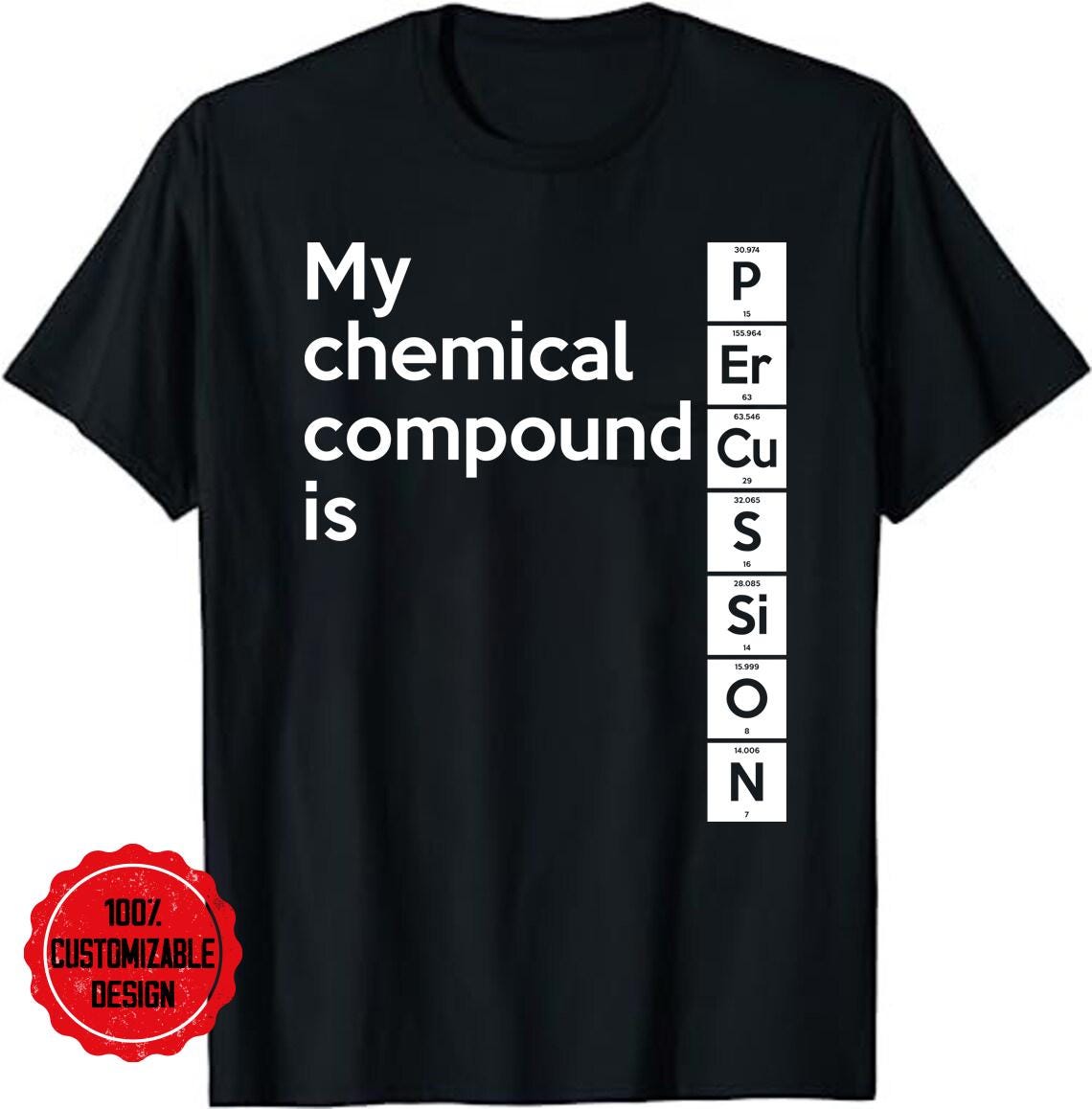 T-shirt Percussionist Pour Adulte - Fruit Of The Loom - Uni Ou Multicolore - Neuf Sans étiquettes