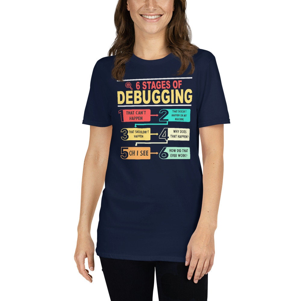6 Stages of Debugging Full Stack Coder Software Developer Unisex T ...