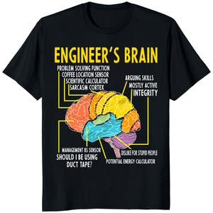 Engineer's Brain Funny Engineering Games Process T-shirt - Chemical Civil Electrical Mechanical Engineering Shirt