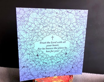 Trust the Lord Greeting Card - Christian Card - Greeting Card - Faith -  Painting - Ordination Card - friend - Priest - I Love You - Easter