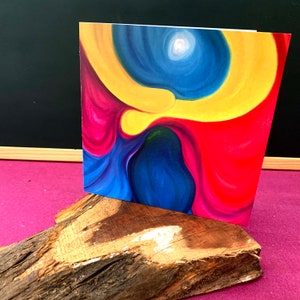 Ici, je suis carte de vœux - Carte chrétienne - Carte de voeux - Foi - Gouache Peinture - Carte d’ordination - ami - Mignon - Je t’aime