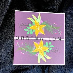 Carte de vœux d’ordiantion feuillus - Carte chrétienne - Carte de voeux - Foi - Peinture- Carte ordination - ami - Prêtre - Je t’aime -Pâques
