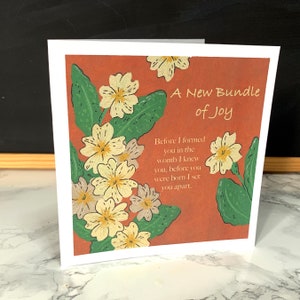 Christliche Neue Baby Grußkarte - Christliche Karte - Grußkarte - Blumen - Baby - Freund - Süß - I Love You - Geschwister - Familie