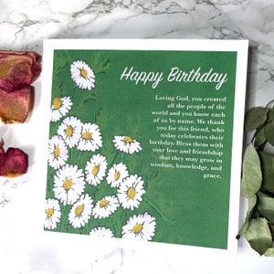 Daisy Verjaardagskaart - Christelijke kaart - Christelijke verjaardag - Viering - Vrienden - Ik hou van je - Verjaardagskaart - Enkele kaart - Mooi