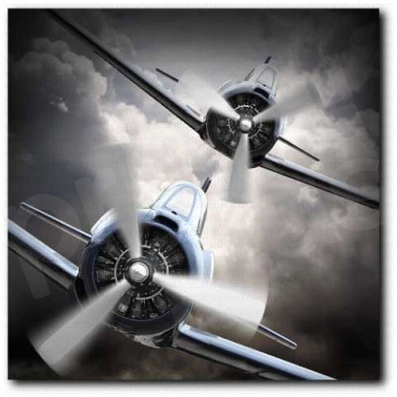 Aircraft Propeller Gray Planes Art Canvas Poster Print Home Etsy