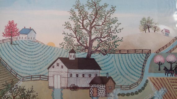 Linda Nelson Stocks Herb Cottage Signed And Number Print Americana Nostalgia Folk Art - 