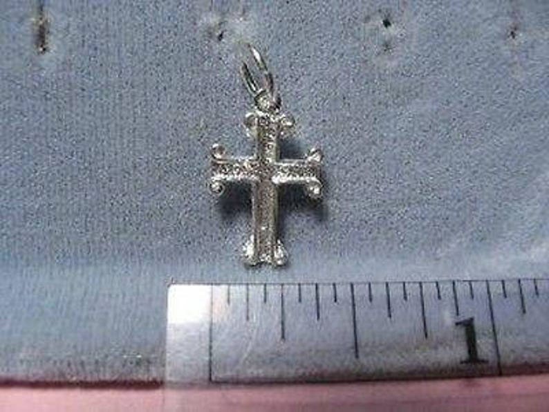 Cross Charm Pendant Sterling Silver 12 inch