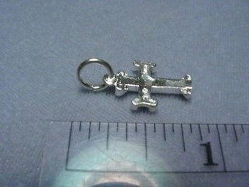 Cross Charm Pendant Sterling Silver 12 inch