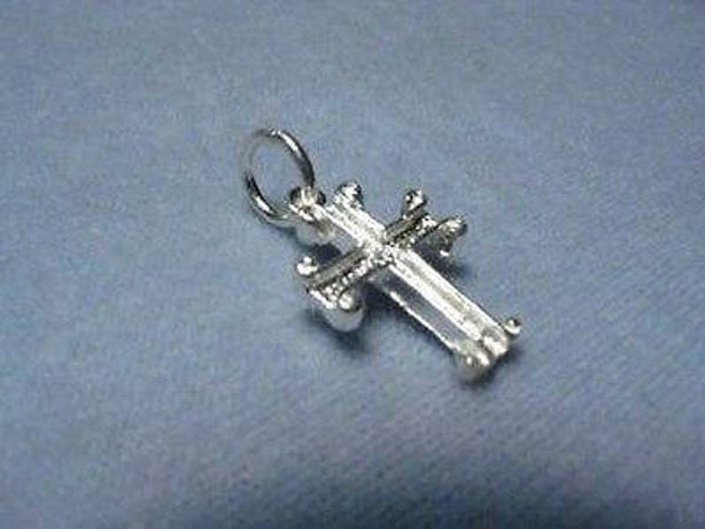 Cross Charm Pendant Sterling Silver 12 inch