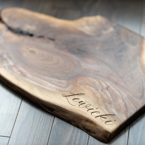 Live Edge Charcuterie Board | Personalized Rustic Cheese Board | Custom Cutting Board  | 5th Anniversary Gift | Wedding Gift | Family Gift