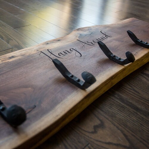 Live Edge Coat Rack Etsy
