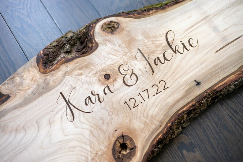 Live Edge Wood Sign Wedding Sign Wedding Gift Rustic Wedding Decor image 4