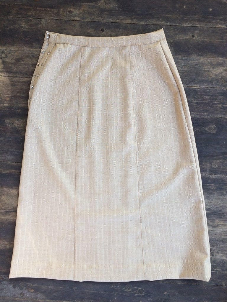 1943 Skirt Reproduction Wool as Time Goes By Skirt in Beige Wool ...