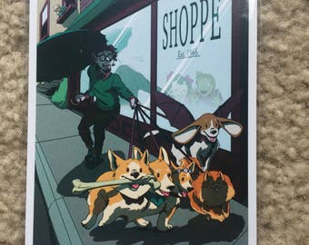 Vampire Dog Walker Art Print