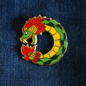 Quetzalcoatl Enamel Pin - Aztec God