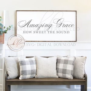 SVG/PNG- Amazing Grace How Sweet The Sound svg, Chrisitian Quote, Hymnal Title, Amazing Grace, Church Song svg, Farmhouse Sign Quote, Cricut