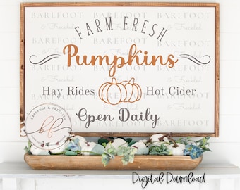SVG/PNG- Farm Fresh Pumpkins, Hay Rides, Hot Cider, Pumpkin Patch, Fall, Autumn, Farmhouse Sign Design, Fall Sign svg, Pumpkins