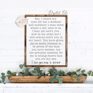 SVG/PNG- Cita de hijo, Carta de madre a hijo, Niños creciendo, Regalo de boda para cita de hijo, Regalo de cumpleaños para cita de hijo, Cita de letrero de granja