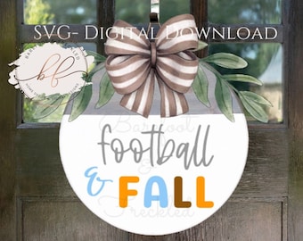 SVG- Football and Fall Door Hanger SVG, Football Door Hanger SVG, Fall Door Hanger svg