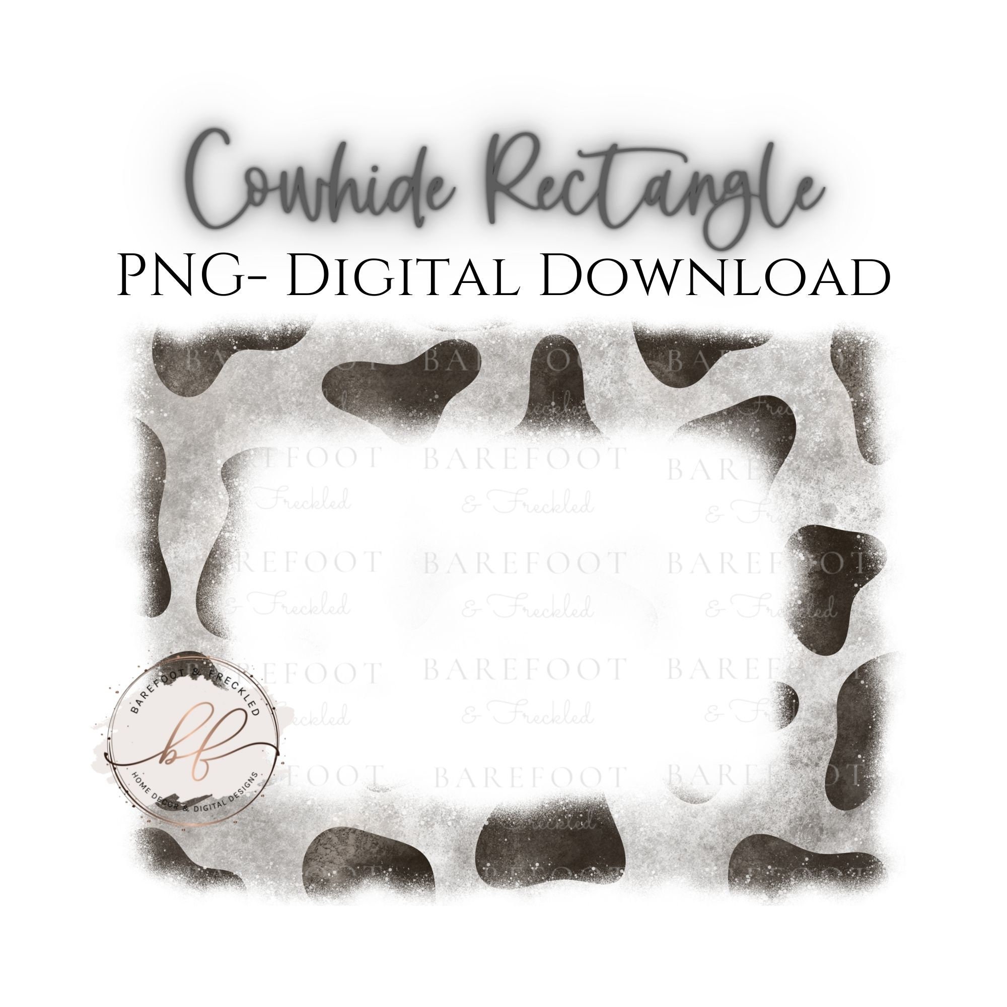 Rectangular Cow Png PNG- Cow Print Rectangle With Bleach Effect for Sublimation Background ...