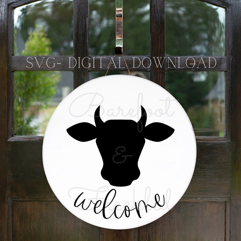 Cow Head Door Hanger SVG Cow Head Svg Cow Head Door Etsy