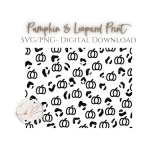 SVG/PNG- Pumpkin Leopard Print Pattern, Fall Leopard Print svg/png