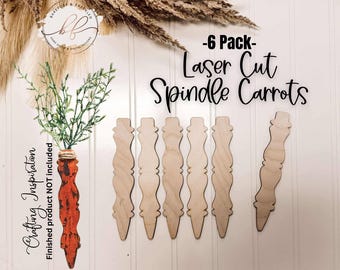 Laser Cut Wooden Spindle Carrots, Wood Craft Blanks, Easter Wood Cutouts, Carrot Blanks, Carrots, Easter, Wood Craft Blanks, Easter DIY